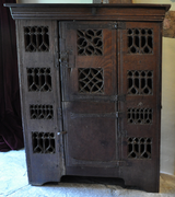 Circa 1490 English Oak Ambry (53"H x 43"W x 15"D) Src